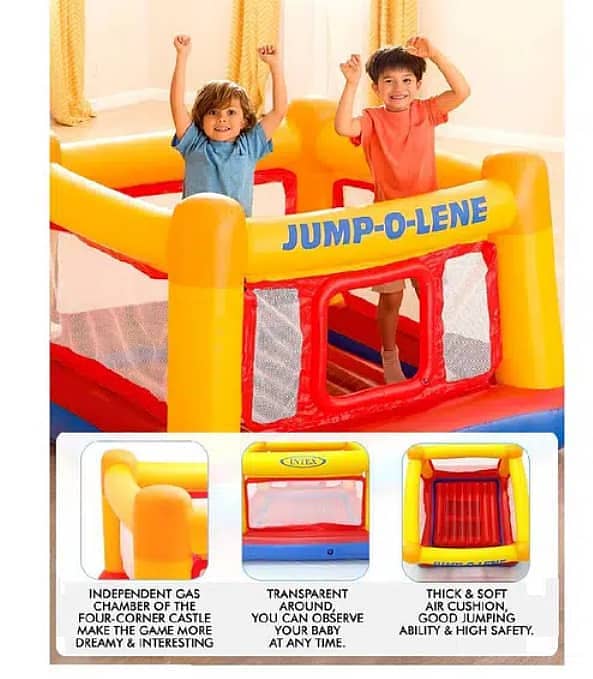 INTEX trampoline children's play jumping bed home folding 03020062817 3