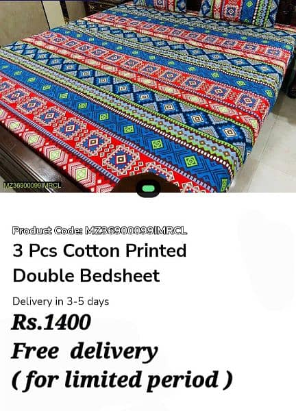Double  Bedsheets  Cotton, Free Home Delivery 9