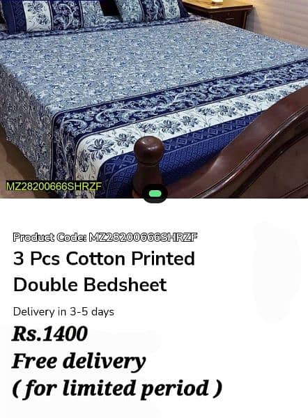 Double  Bedsheets  Cotton, Free Home Delivery 10