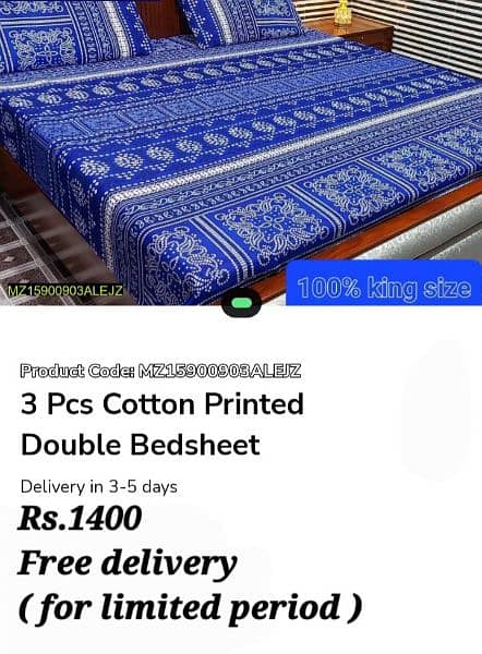 Double  Bedsheets  Cotton, Free Home Delivery 11