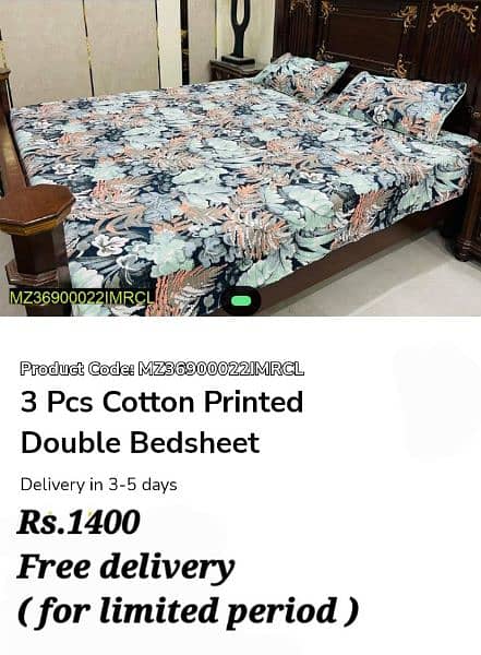 Double  Bedsheets  Cotton, Free Home Delivery 12