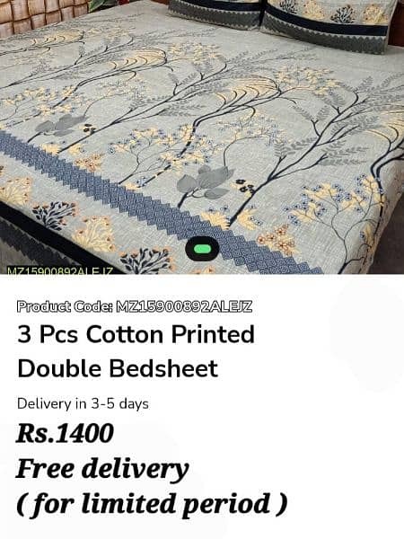 Double  Bedsheets  Cotton, Free Home Delivery 13