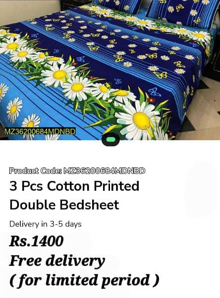 Double  Bedsheets  Cotton, Free Home Delivery 15