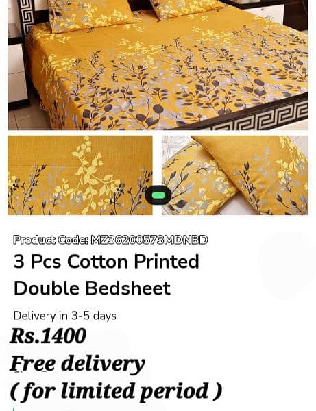 Double  Bedsheets  Cotton, Free Home Delivery 16