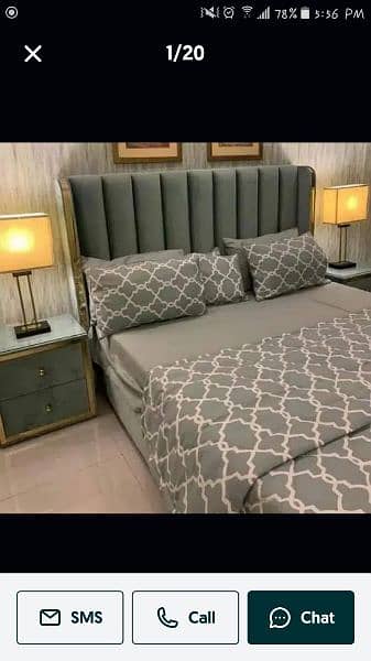 king size bed with 2 side tables  03002280913 15