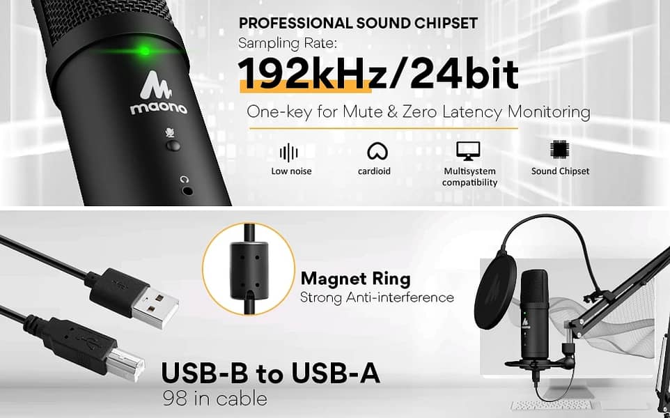 Maono pm401 USB Condenser Microphone youtube podcasting recording mic