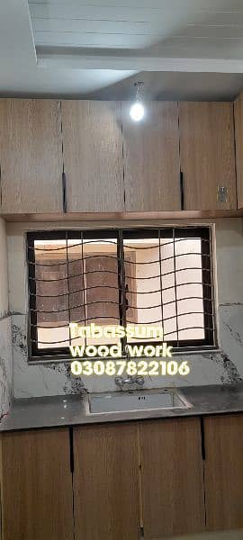 Kitchen wardrobe LED wall wood working master team available 12