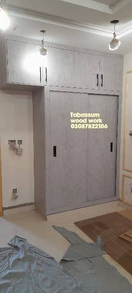 Kitchen wardrobe LED wall wood working master team available 13