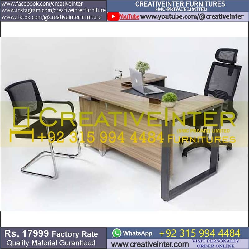 Metal Office table study desk chair computer staff working workstation 7