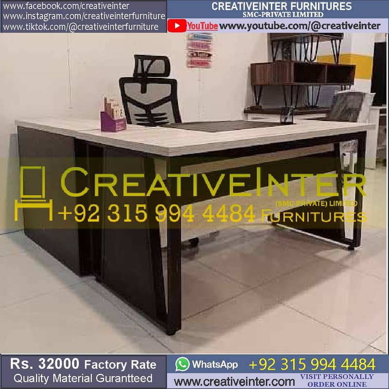Metal Office table study desk chair computer staff working workstation 10