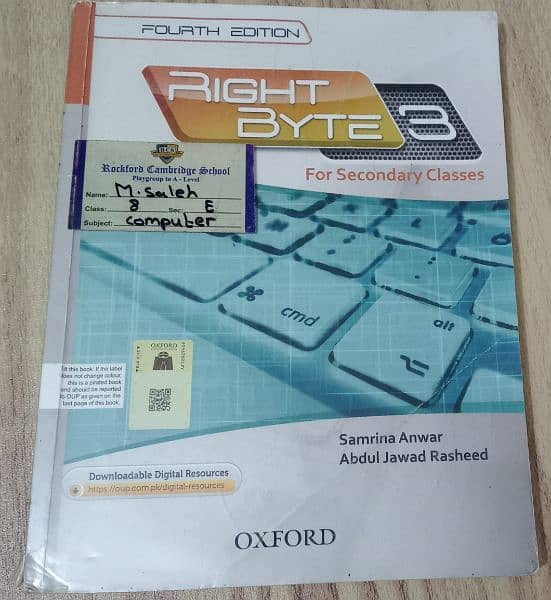 computer right byte 3, science 2 book and work book, Islamityat book. 0