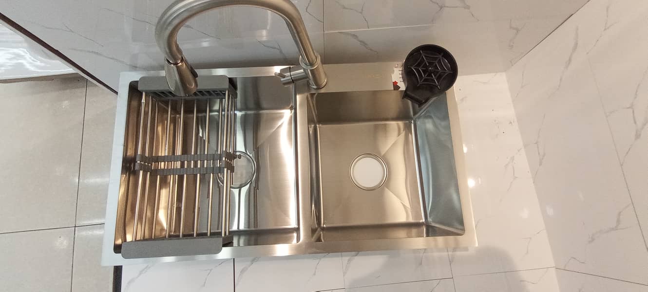 Imported Class Double Kitchen Sink 8245  (18×31) Stainless Steel 6