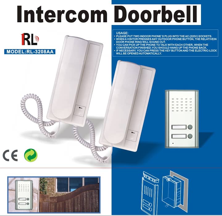 New Home door intercom door phone bell electric lock open 0