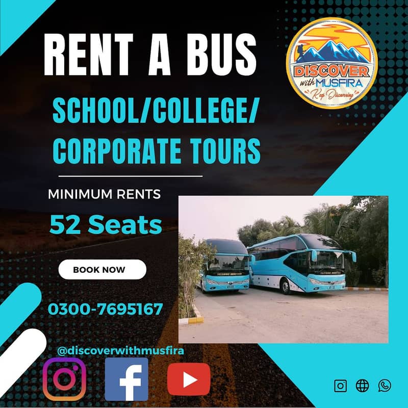 bus | coaster | wagon | saloon | for trips n tours ac non ac available 0