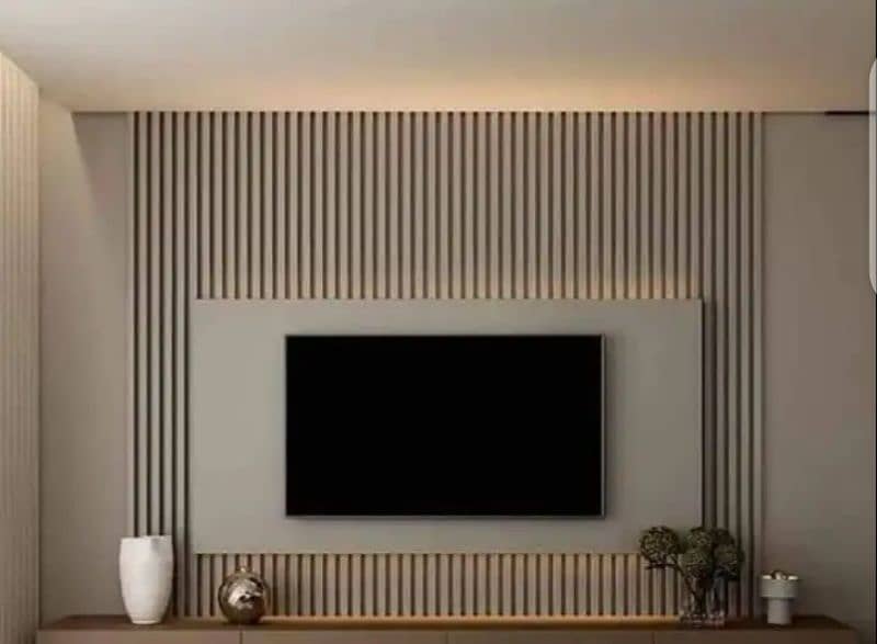Gypsum ceiling,LCD rack,tv unit,wall grace,vinyl floor,wallpaper,panel 1