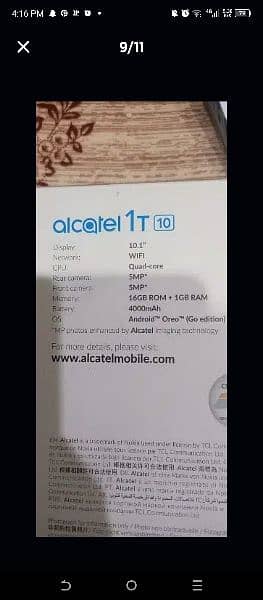 Alcatel t10 8