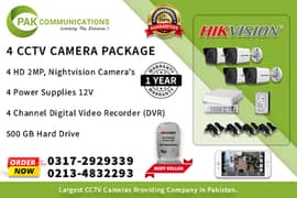 4 CCTV Cameras Package Hik vision