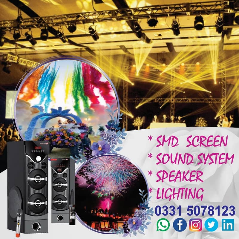Sound system /Birthday /Lightig /speaker /decoration /Flower 0