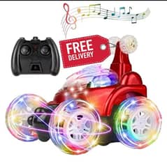REMOTE CONTROL STUNT CAR WITH LIGHTS AND MUSIC RECHARGEABLE