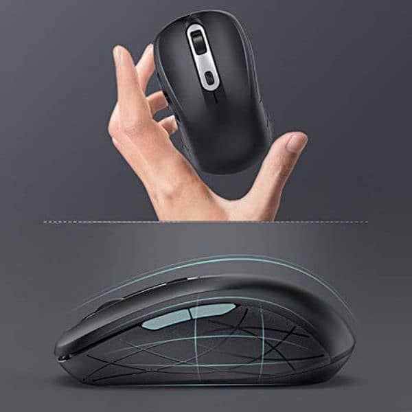 Jelly Comb MS048 Wireless USB Type-C & USB Mouse (Black) 4