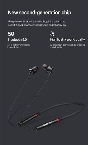 Lenovo Neckband / Hanging Headphones HE05X 4