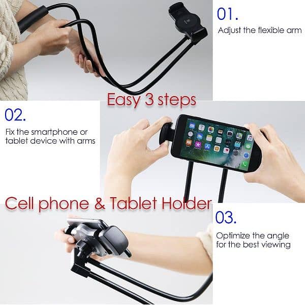 Baseus Cell Phone & Tablet Holder Stand, Lazy Bracket, 360 Rotating 4