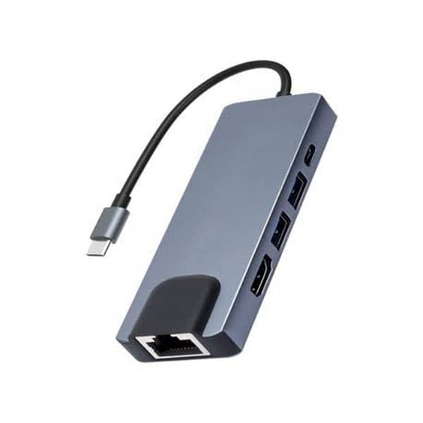 5 in 1 HUB Type C To HDMI + LAN + Type C + USB 3.0 × 2 1
