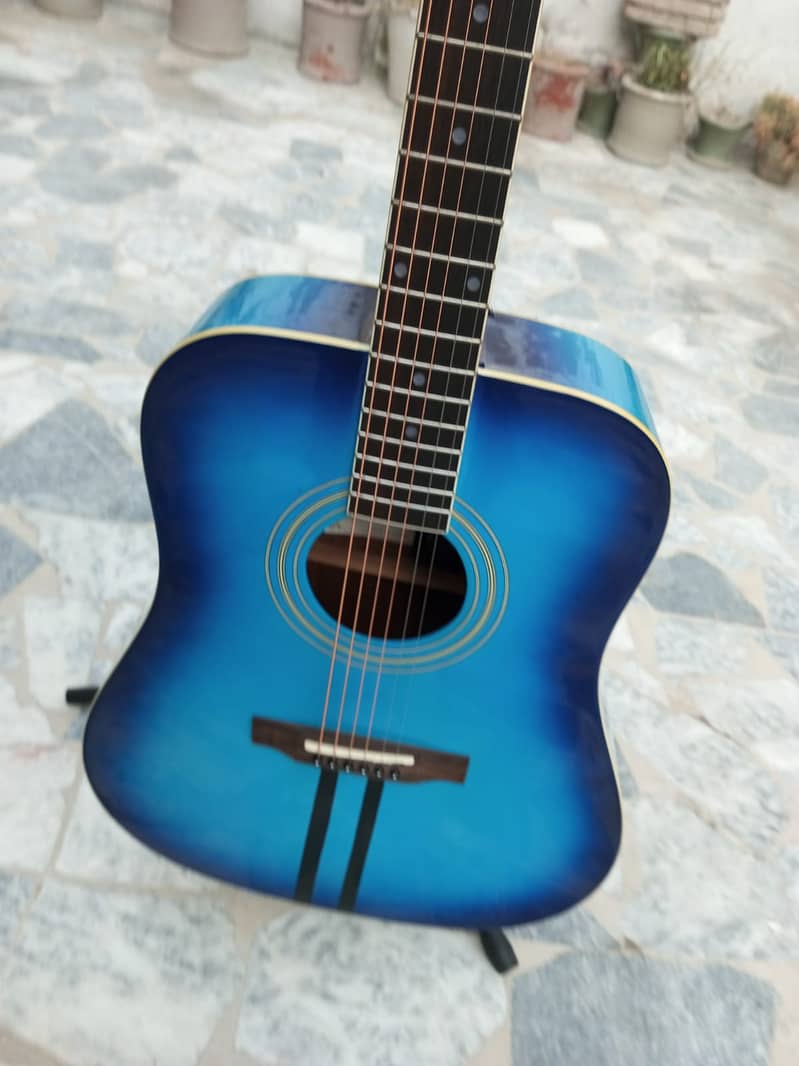Brand New Jumbo Blue Color Guitar 4