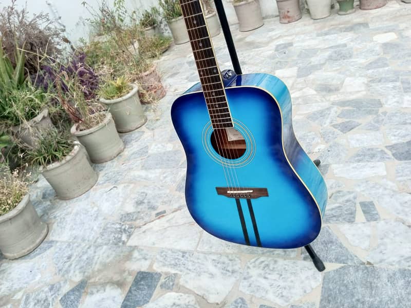Brand New Jumbo Blue Color Guitar 8