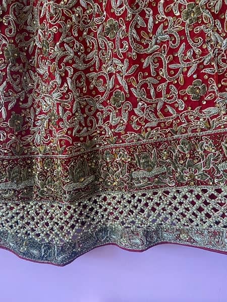 Red Bridal dress Short Frok and Sharara with Dupata 1