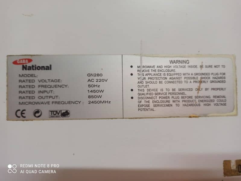 Microwave GABA NATIONAL, Saaf OKAY Condition 17