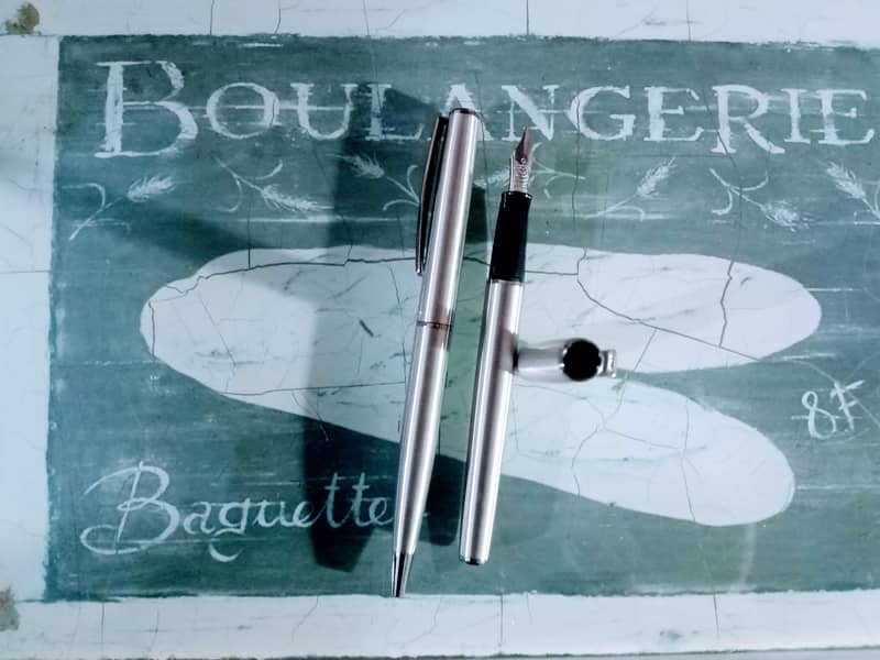 Inoxcrom Atlantic Fountain pen + ball pen Set-Steel Body-Made in Spain 2