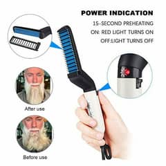 Hair Straightener Brush For Men Styler Comb Mini Electric Hair Tool