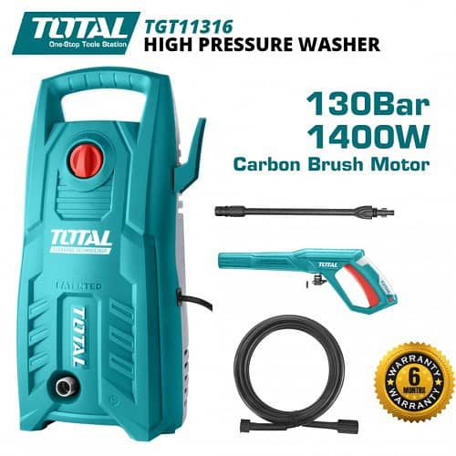 New) TOTAL Brand High Pressure Car Washer - 130 Bar 1