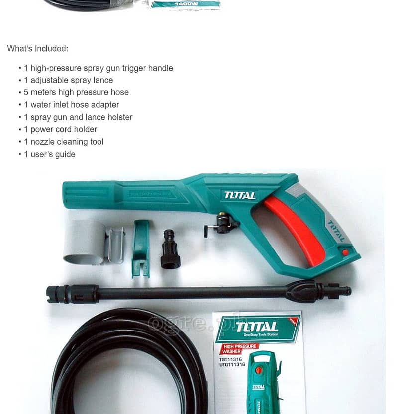 New) TOTAL Brand High Pressure Car Washer - 130 Bar 4