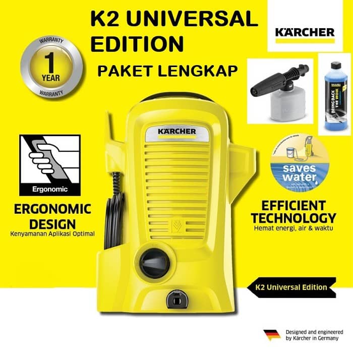 New) KARCHER K2 High Pressure Car Washer - 110 Bar with Foam Lance 4
