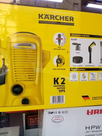 New) KARCHER K2 High Pressure Car Washer - 110 Bar with Foam Lance 10