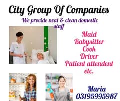 provide neat and clean domestic staff like maid, babysitter, Attendant