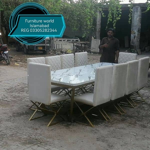 marble top. wooden top 6/8 seater dinning table 19