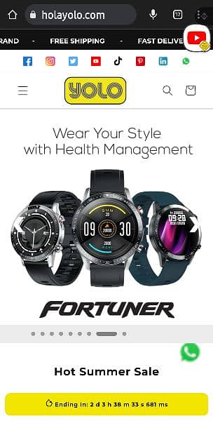 YOLO Fortuner Calling Smart Watch 5