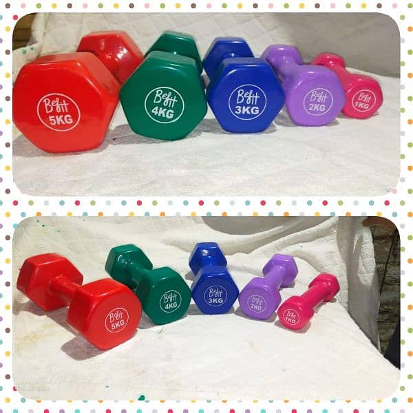 Vinyl dumbbells, Available in 5 different colors 0