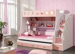 Double Story 6x4 feet Triple bunker bed for kids deffrent designs