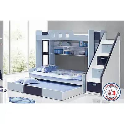 Double Story 6x4 feet Triple bunker bed for kids deffrent designs 1