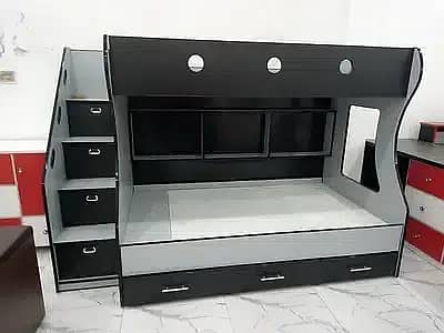 Double Story 6x4 feet Triple bunker bed for kids deffrent designs 10