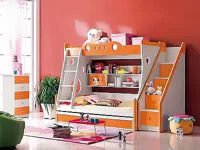 Double Story 6x4 feet Triple bunker bed for kids deffrent designs 11