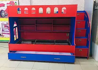 Double Story 6x4 feet Triple bunker bed for kids deffrent designs 13