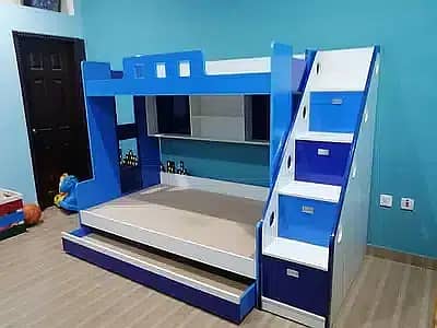 Double Story 6x4 feet Triple bunker bed for kids deffrent designs 14