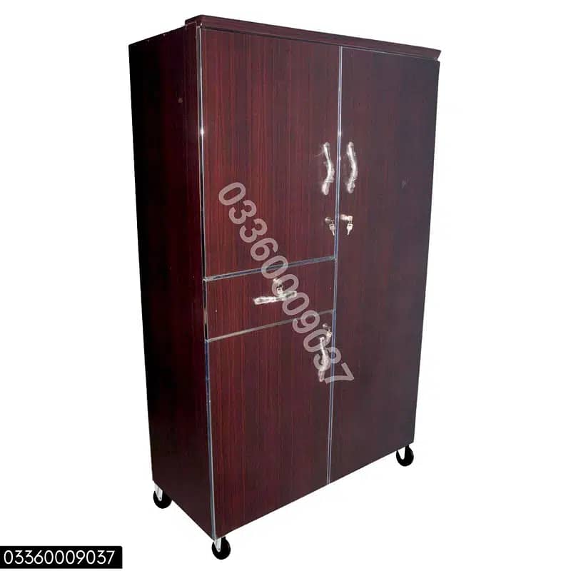 D8 6x4 ft wooden side drawer cupboard wardrobe almari cabinet safe 0