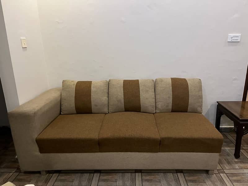 L-Shape 7 Seater Sofa in Jute Fabric 3