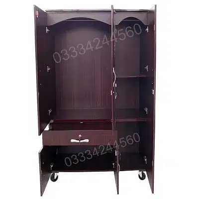 D4 Wooden 6x4 feet 3 door cupboard wardrobe almari cabinet safe 1